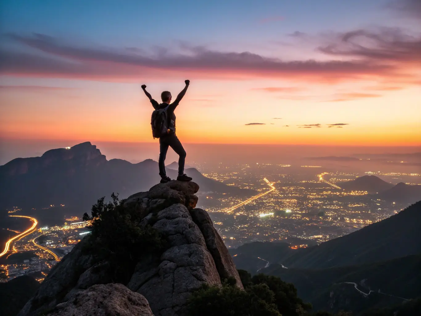 A visual representation of personal development, showing a person climbing stairs towards a brighter, more successful future, symbolizing growth and achievement.